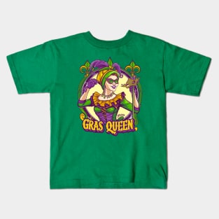 Vintage Mardi gras Queen Kids T-Shirt
